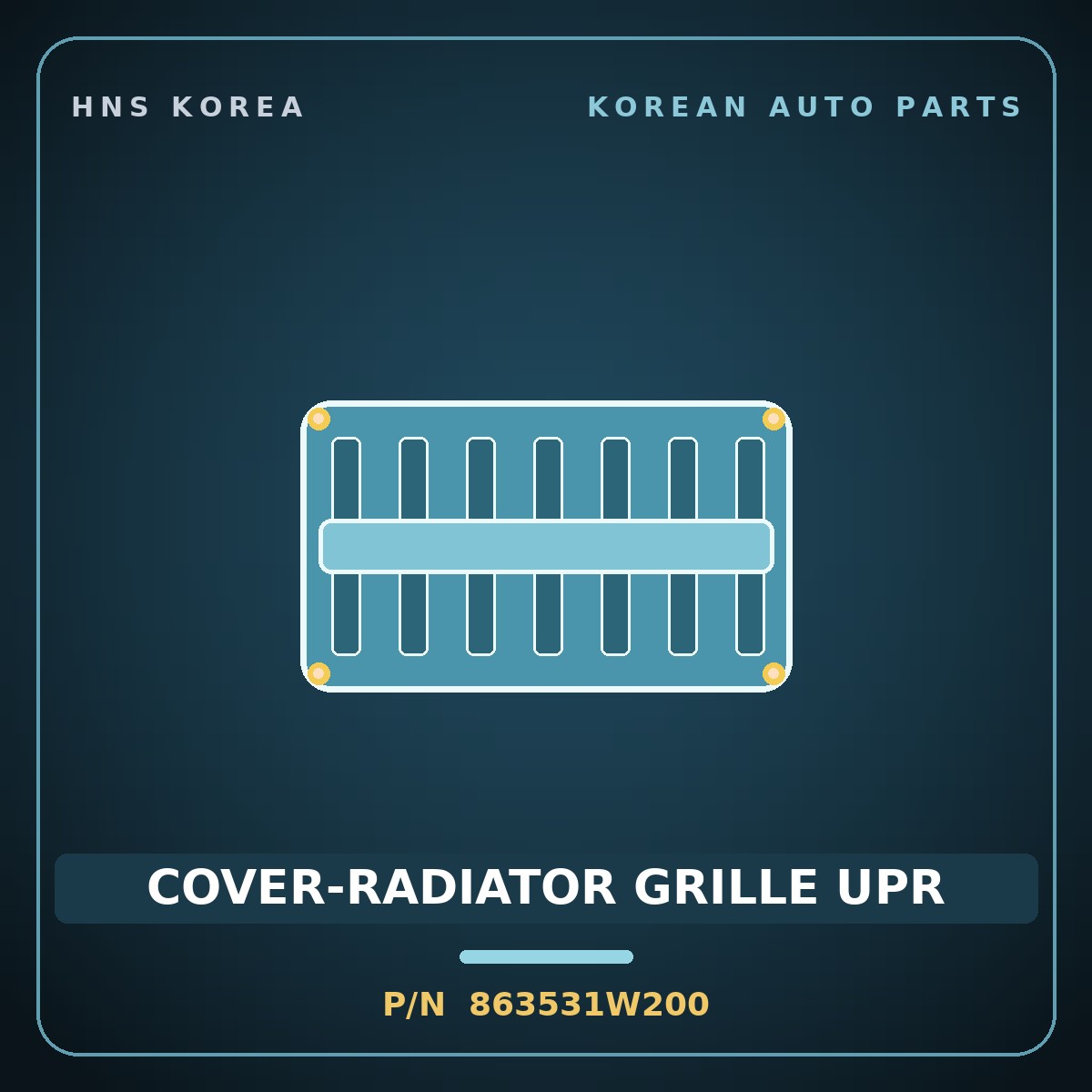 Genuine Mobis COVER-RADIATOR GRILLE UPR 863531W200 for Pride 2012 HNS Parts Korea