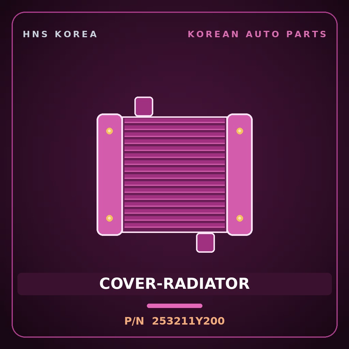 Genuine Mobis COVER-RADIATOR 253211Y200 for Morning 2015 HNS Parts Korea