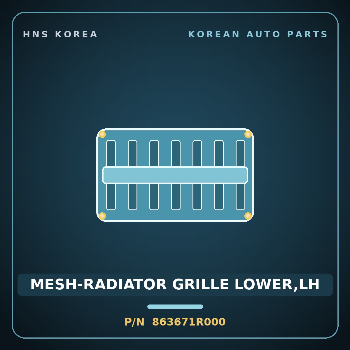 Genuine Mobis MESH-RADIATOR GRILLE LOWER,LH 863671R000 for Accent 2011 HNS Parts Korea