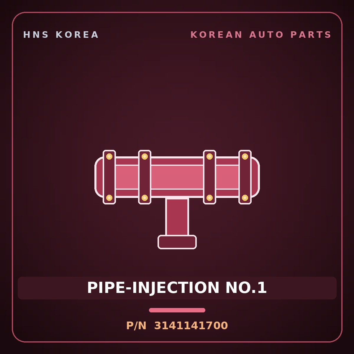 Genuine Mobis PIPE-INJECTION NO.1 3141141700 for County 1998 HNS Parts Korea