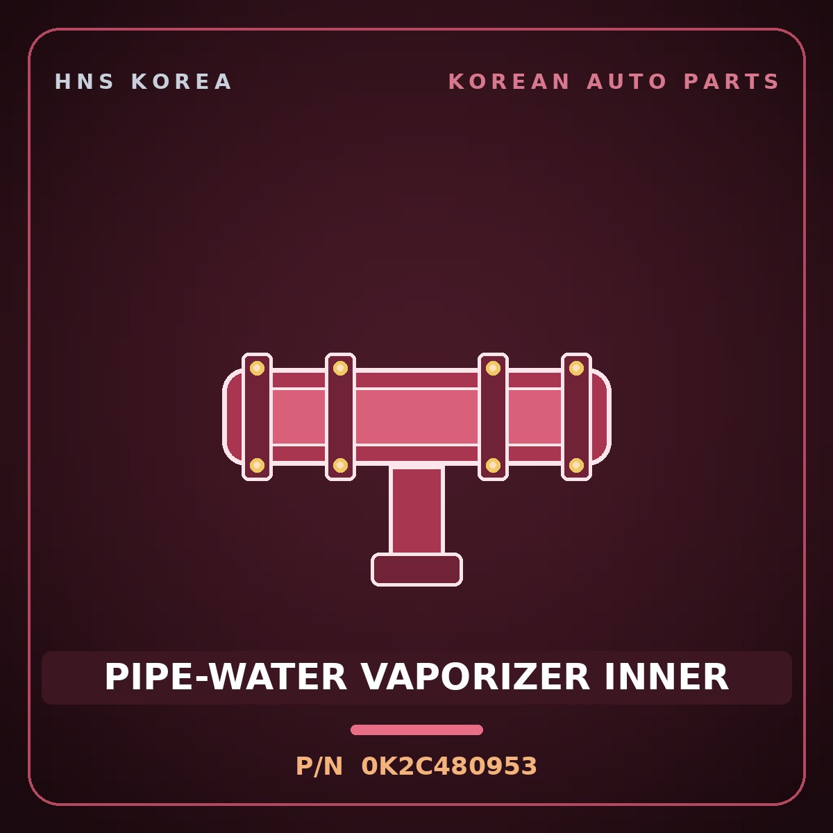 Genuine Mobis PIPE-WATER VAPORIZER INNER 0K2C480953 for Carens 1999 HNS Parts Korea
