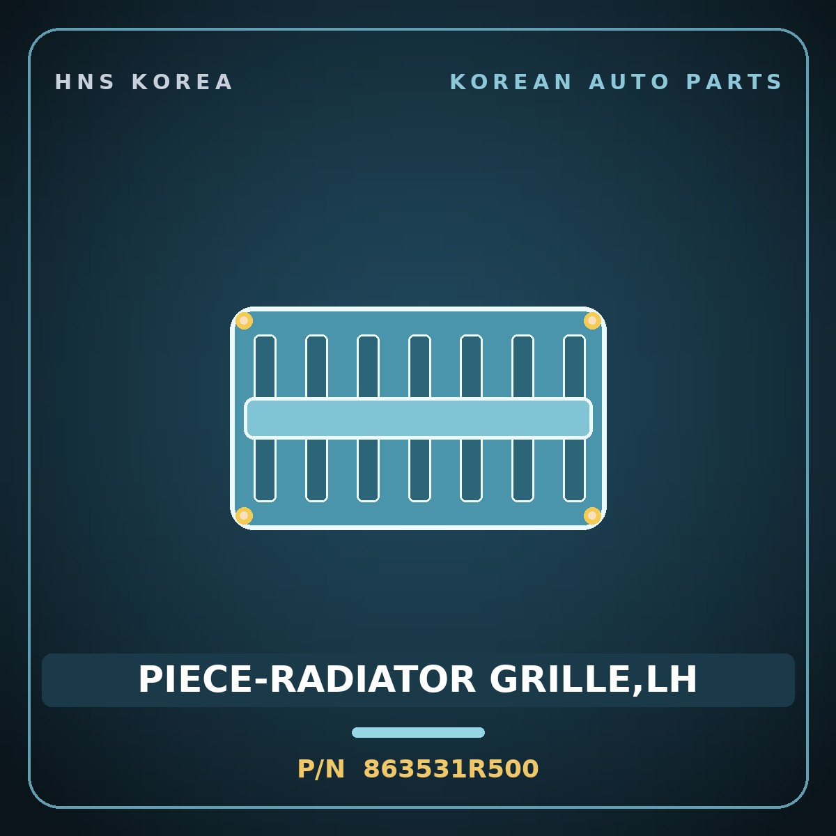 Genuine Mobis PIECE-RADIATOR GRILLE,LH 863531R500 for Accent 2015 HNS Parts Korea