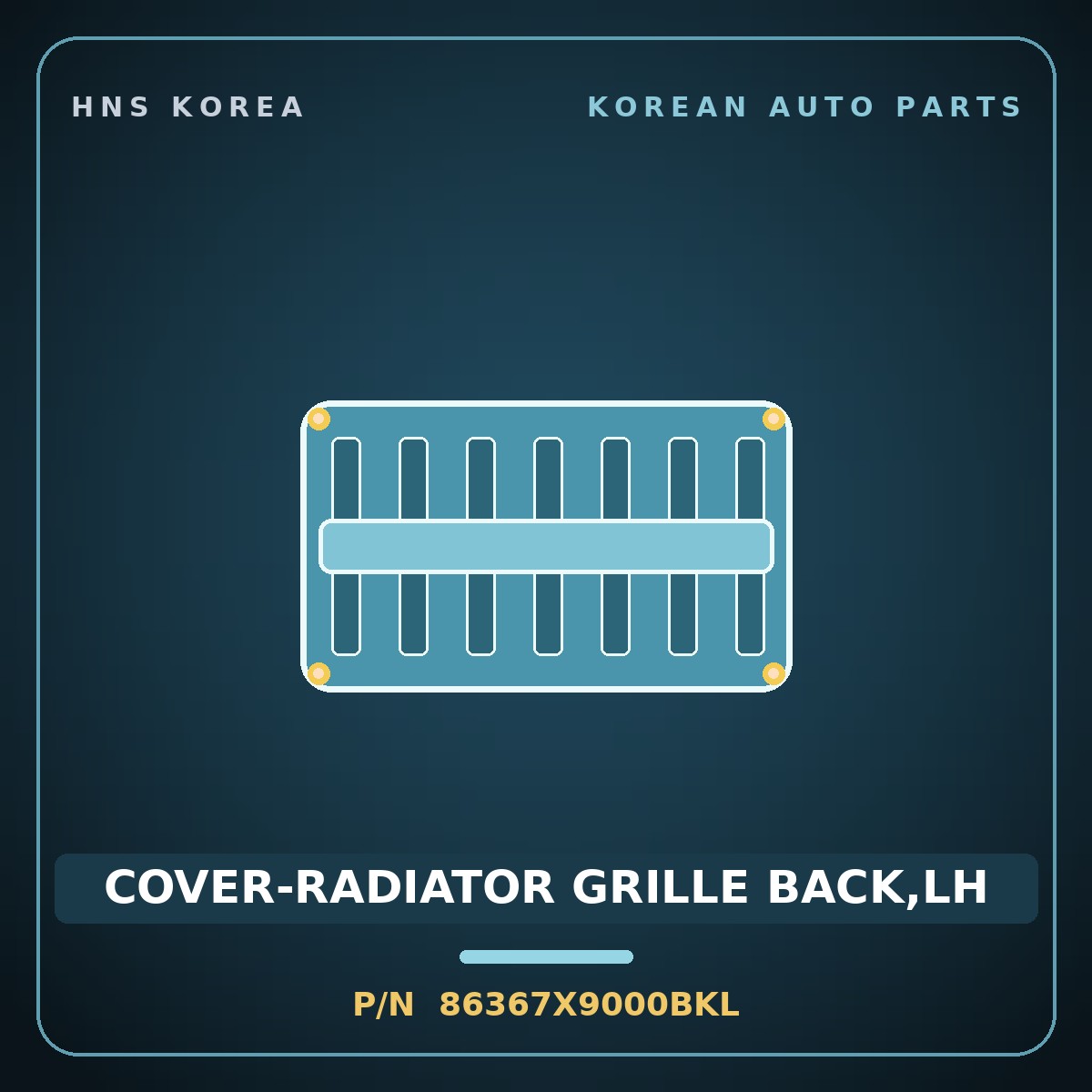 Genuine Mobis COVER-RADIATOR GRILLE BACK,LH 86367X9000BKL for EV5 2025 HNS Parts Korea