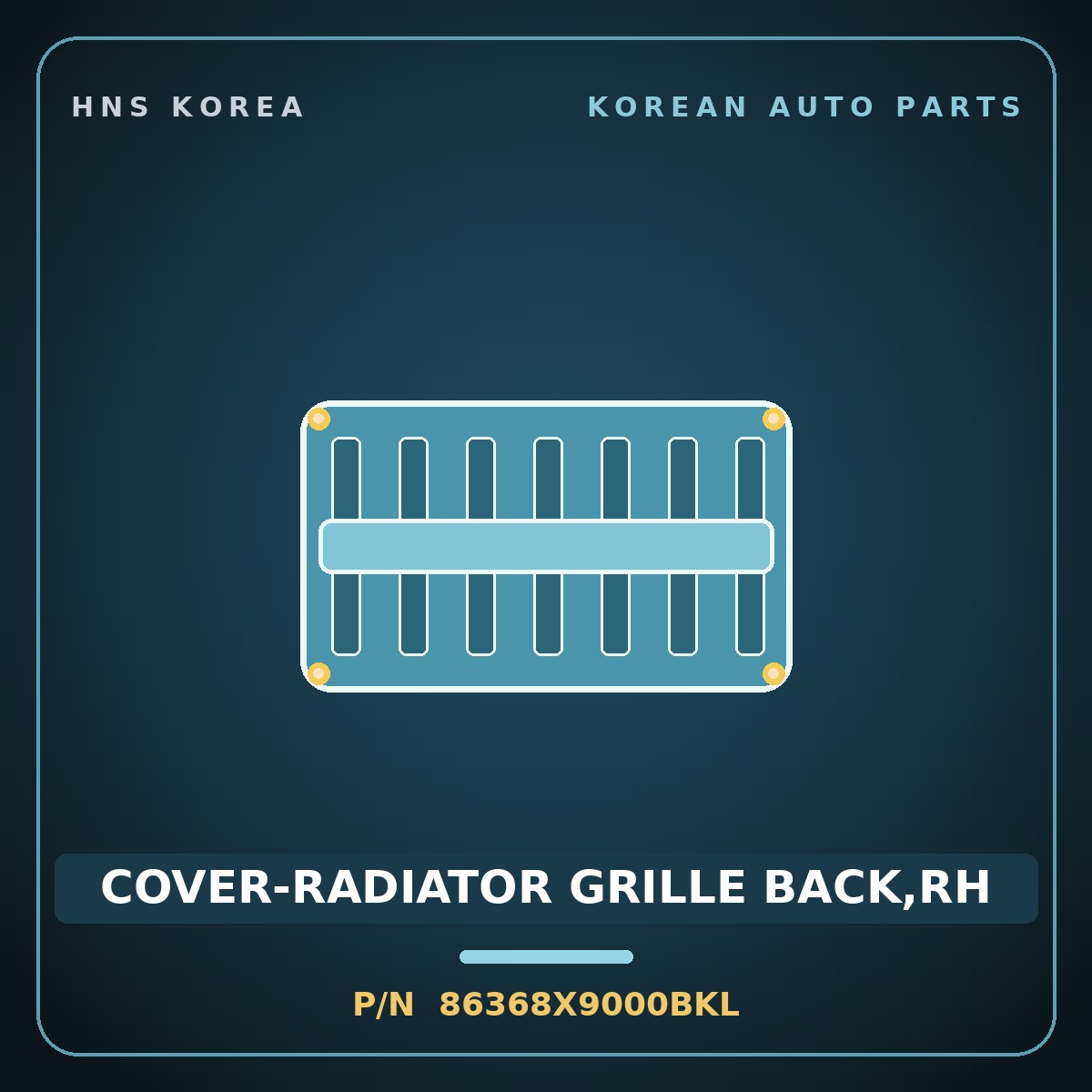 Genuine Mobis COVER-RADIATOR GRILLE BACK,RH 86368X9000BKL for EV5 2025 HNS Parts Korea