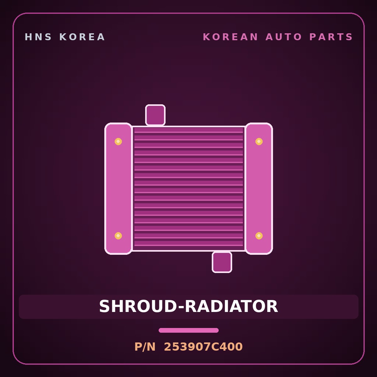 Genuine Mobis SHROUD-RADIATOR 253907C400 for Power Truck 2004 HNS Parts Korea