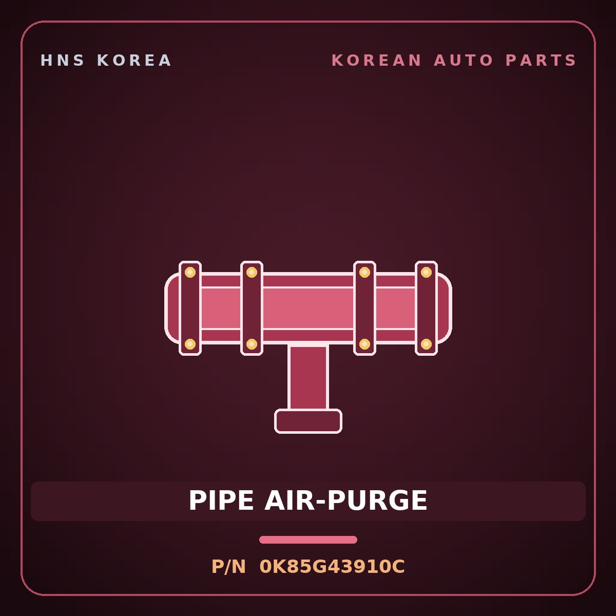 Genuine Mobis PIPE AIR-PURGE 0K85G43910C for Rhino 1995 HNS Parts Korea