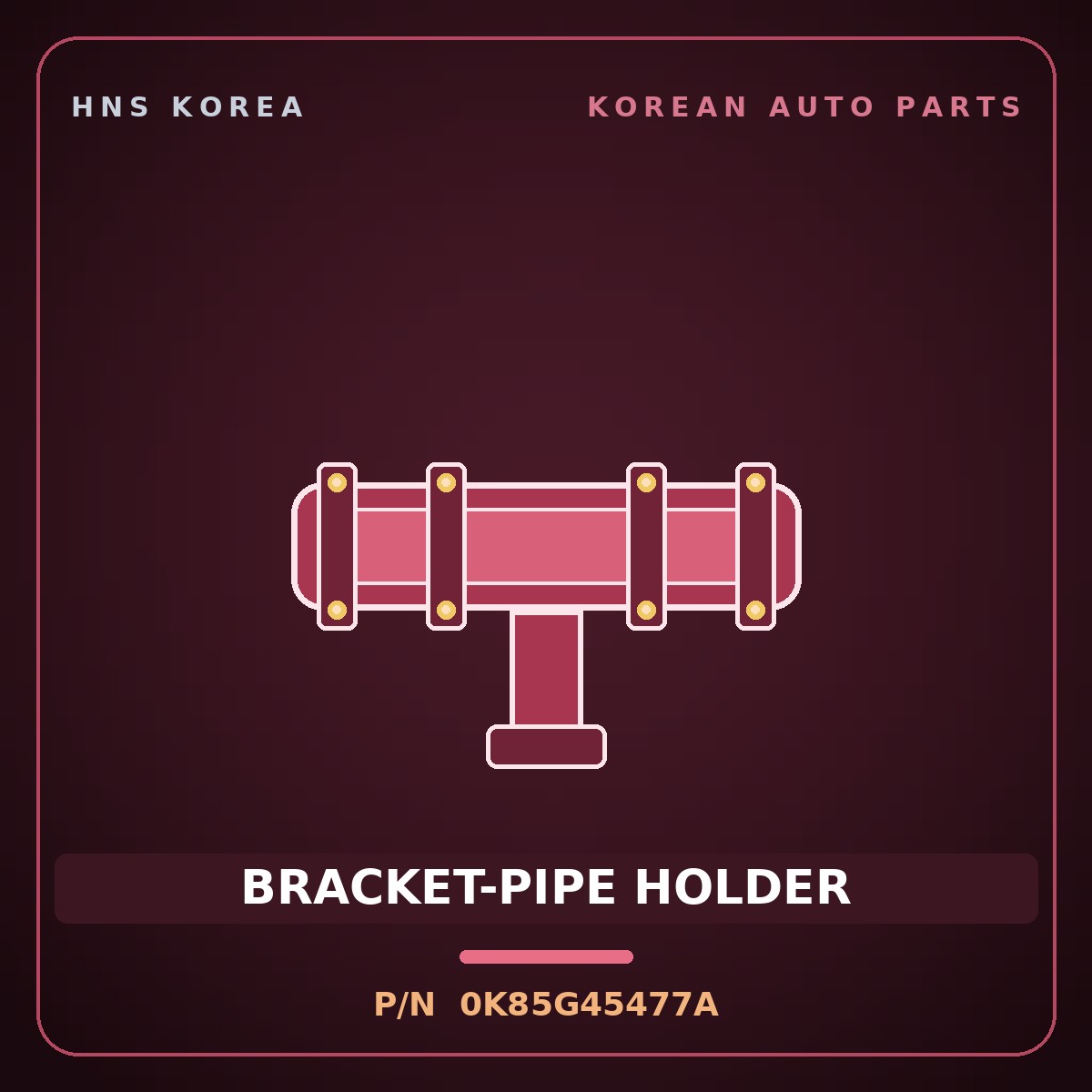 Genuine Mobis BRACKET-PIPE HOLDER 0K85G45477A for Rhino 1995 HNS Parts Korea