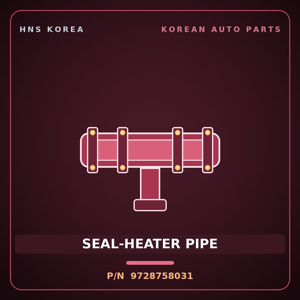 Genuine Mobis SEAL-HEATER PIPE 9728758031 for County 2008 HNS Parts Korea
