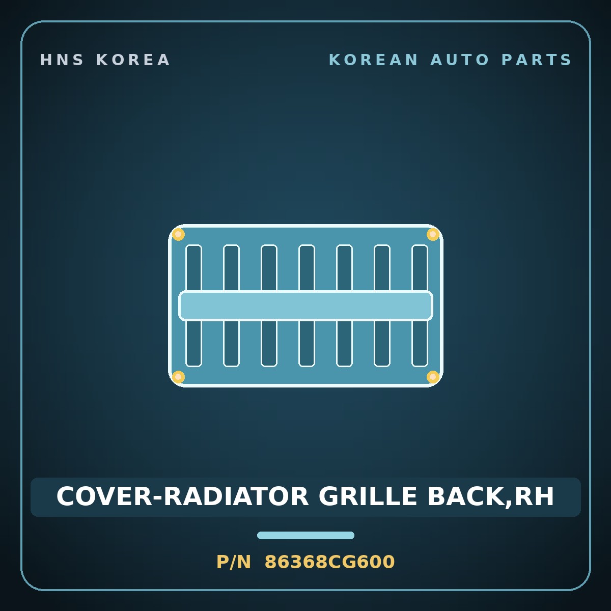 Genuine Mobis COVER-RADIATOR GRILLE BACK,RH 86368CG600 for Staria 2021 HNS Parts Korea