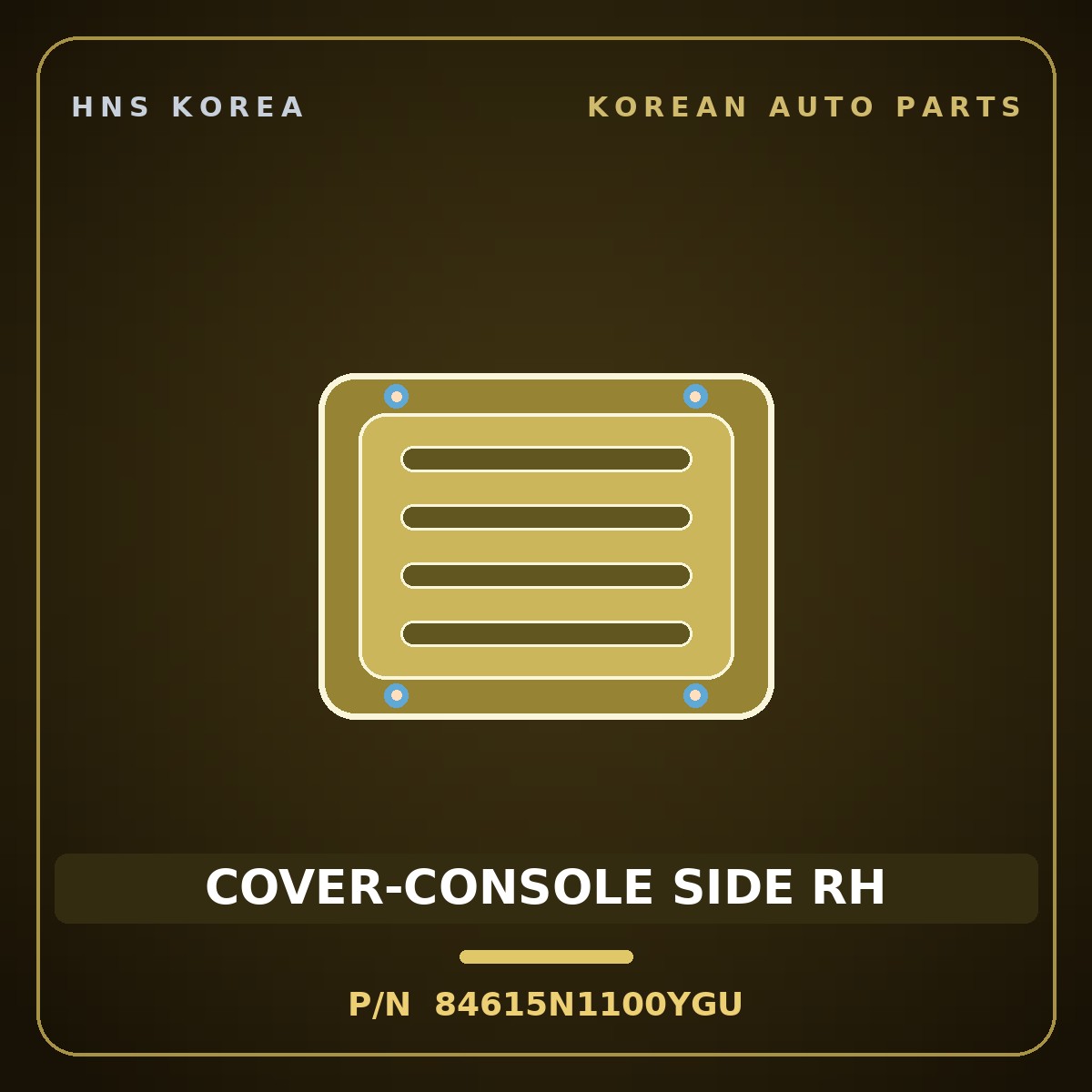 Genuine Mobis COVER-CONSOLE SIDE RH 84615N1100YGU for Grandeur 2023 HNS Parts Korea