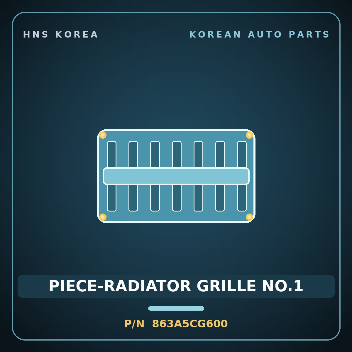 Genuine Mobis PIECE-RADIATOR GRILLE NO.1 863A5CG600 for Staria 2021 HNS Parts Korea