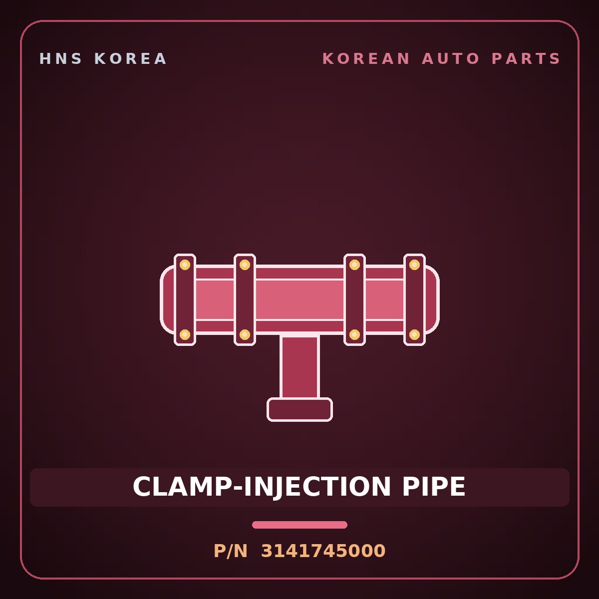 Genuine Mobis CLAMP-INJECTION PIPE 3141745000 for County 1998 HNS Parts Korea