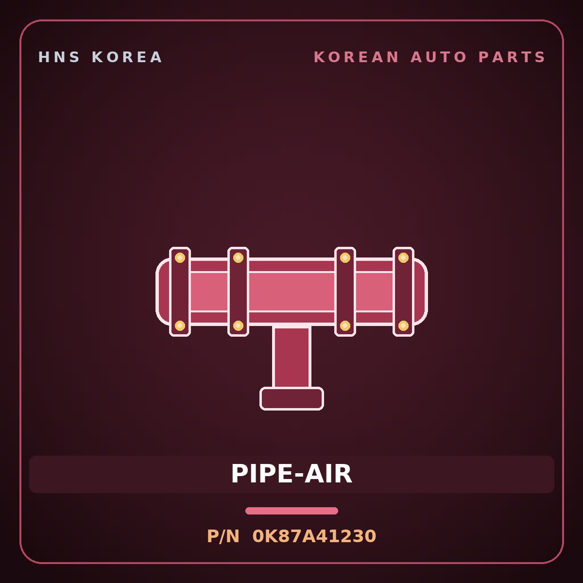 Genuine Mobis PIPE-AIR 0K87A41230 for Rhino 1995 HNS Parts Korea