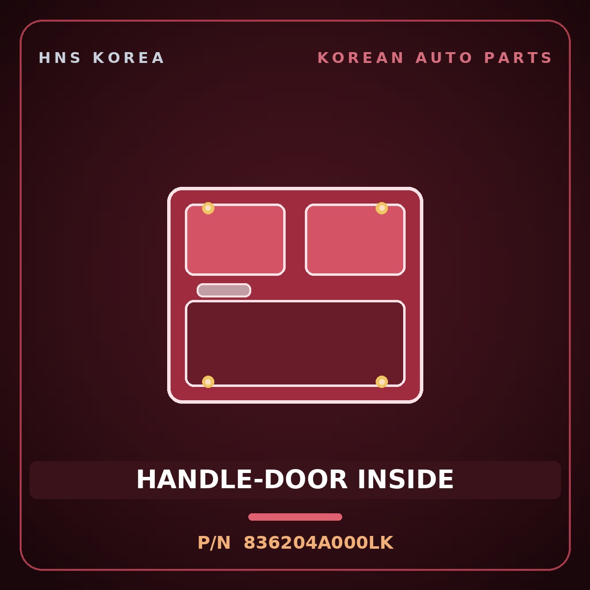 Genuine Mobis HANDLE-DOOR INSIDE 836204A000LK for Grand Starex 1997 HNS Parts Korea