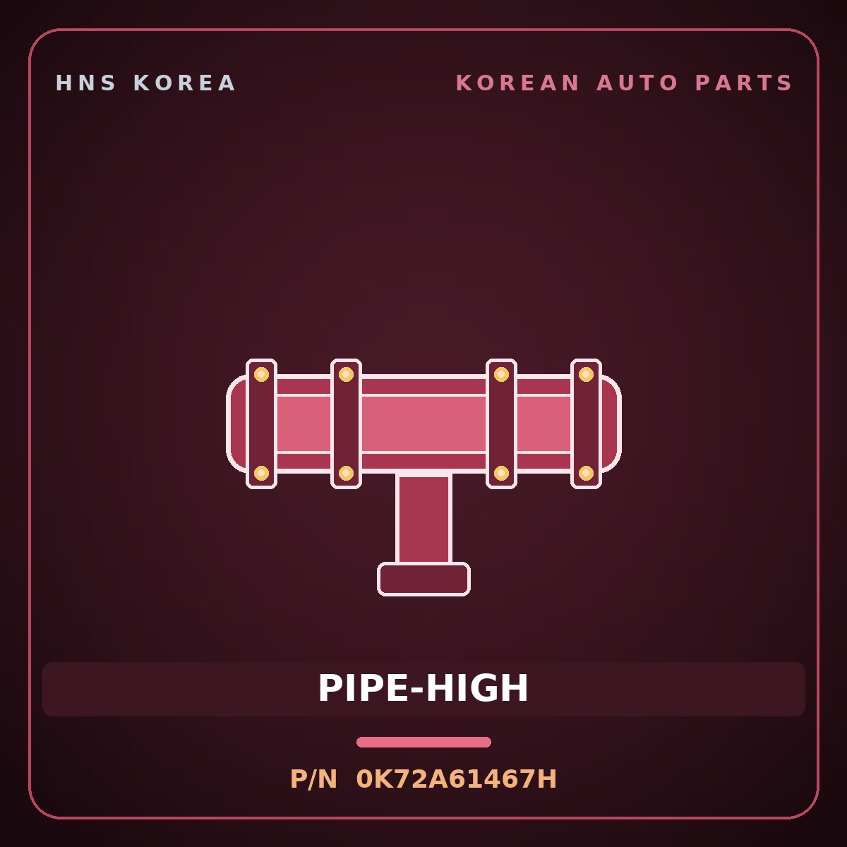 Genuine Mobis PIPE-HIGH 0K72A61467H for Bongo 1996 HNS Parts Korea