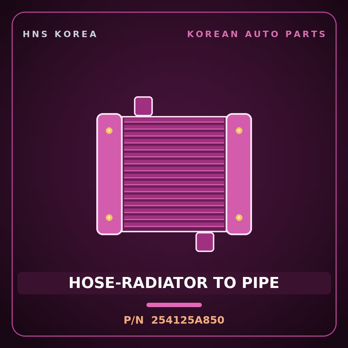 Genuine Mobis HOSE-RADIATOR TO PIPE 254125A850 for County 2004 HNS Parts Korea