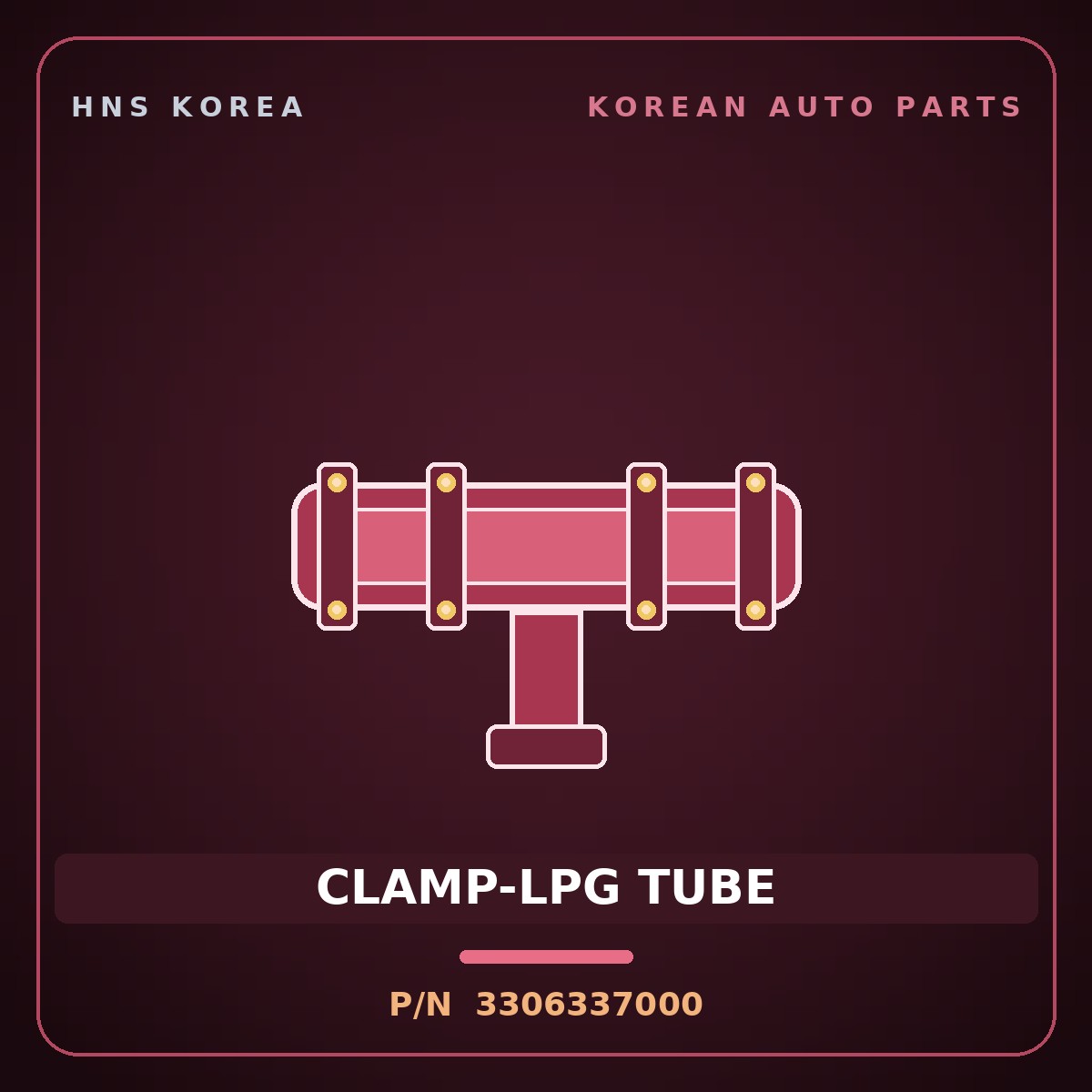 Genuine Mobis CLAMP-LPG TUBE 3306337000 for Dynasty 1992 HNS Parts Korea