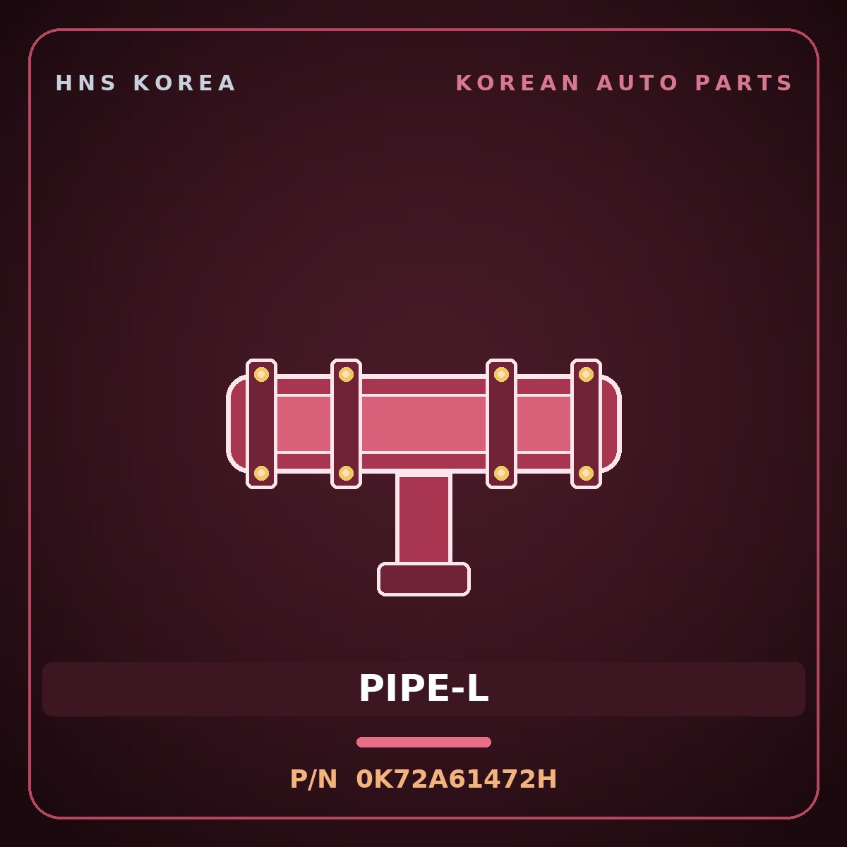 Genuine Mobis PIPE-L 0K72A61472H for Bongo 1996 HNS Parts Korea