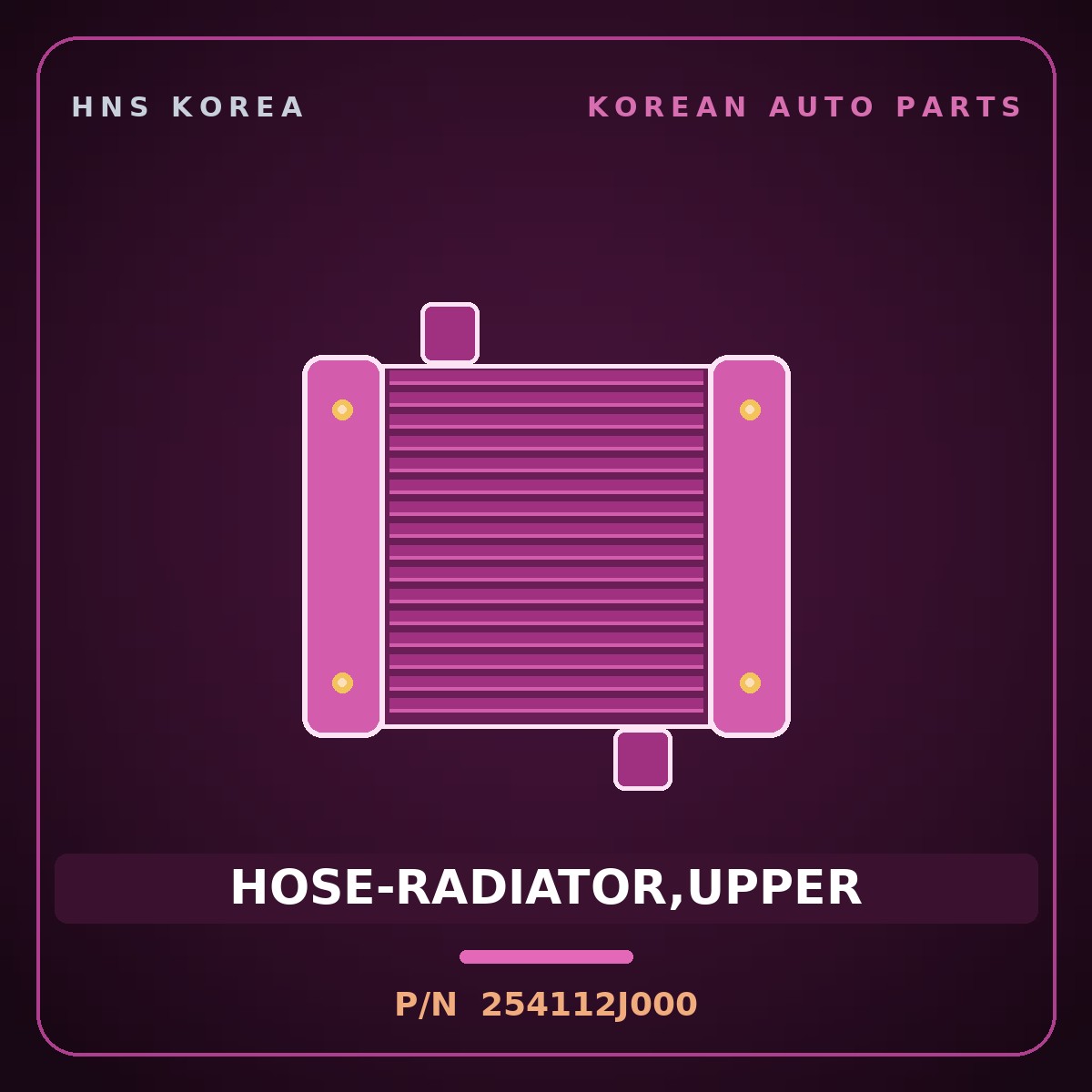 Genuine Mobis HOSE-RADIATOR,UPPER 254112J000 for Mohave 2007 HNS Parts Korea