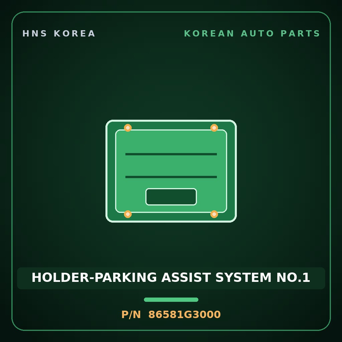 Genuine Mobis HOLDER-PARKING ASSIST SYSTEM NO.1 86581G3000 for i30 2017 HNS Parts Korea