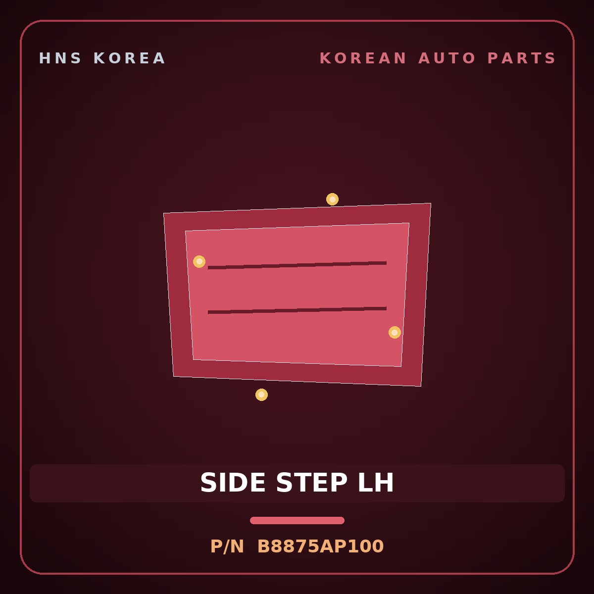Genuine Mobis SIDE STEP LH B8875AP100 for Maxcruz 2016 HNS Parts Korea