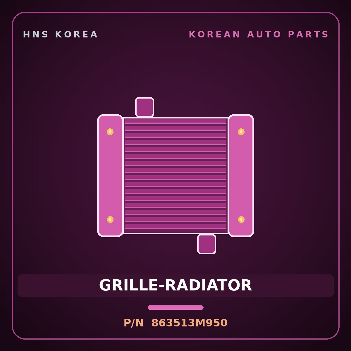 Genuine Mobis GRILLE-RADIATOR 863513M950 for Genesis 2007 HNS Parts Korea