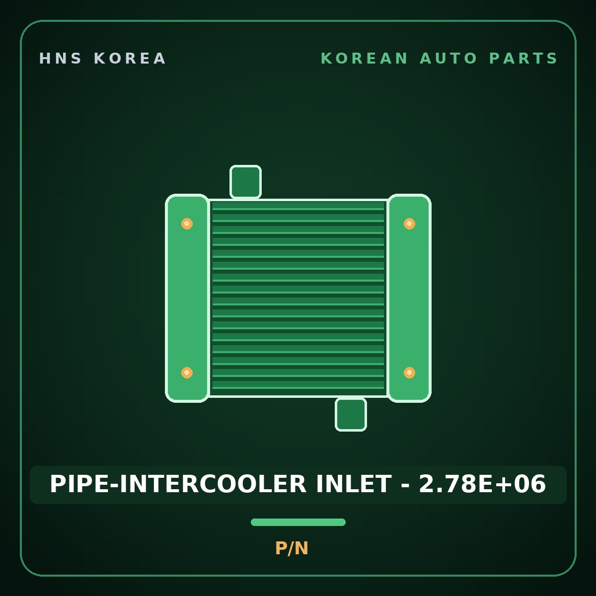 Genuine Mobis PIPE-INTERCOOLER INLET - 2.78E+06  for Global 900 2003 HNS Parts Korea