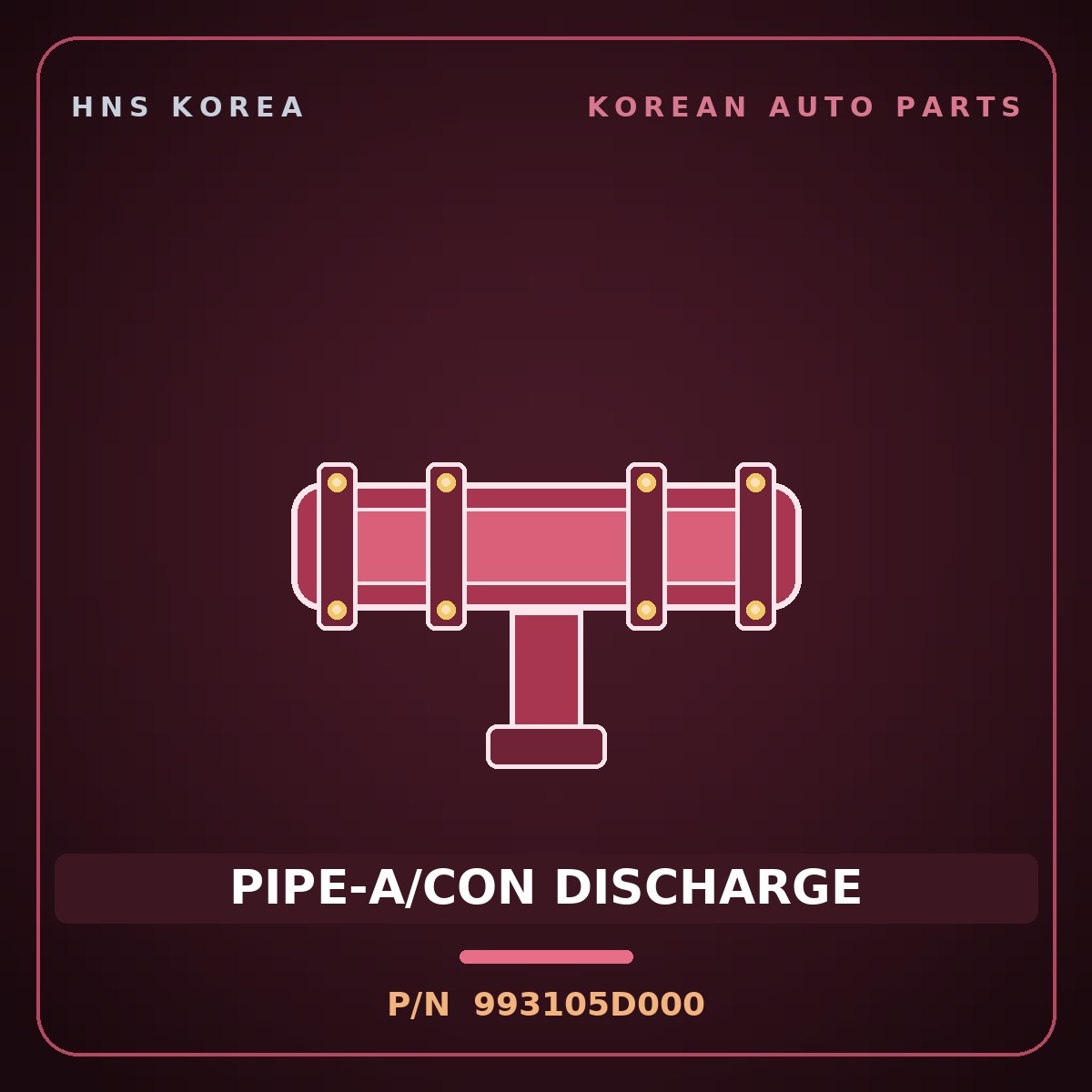 Genuine Mobis PIPE-A/CON DISCHARGE 993105D000 for County 2020 HNS Parts Korea