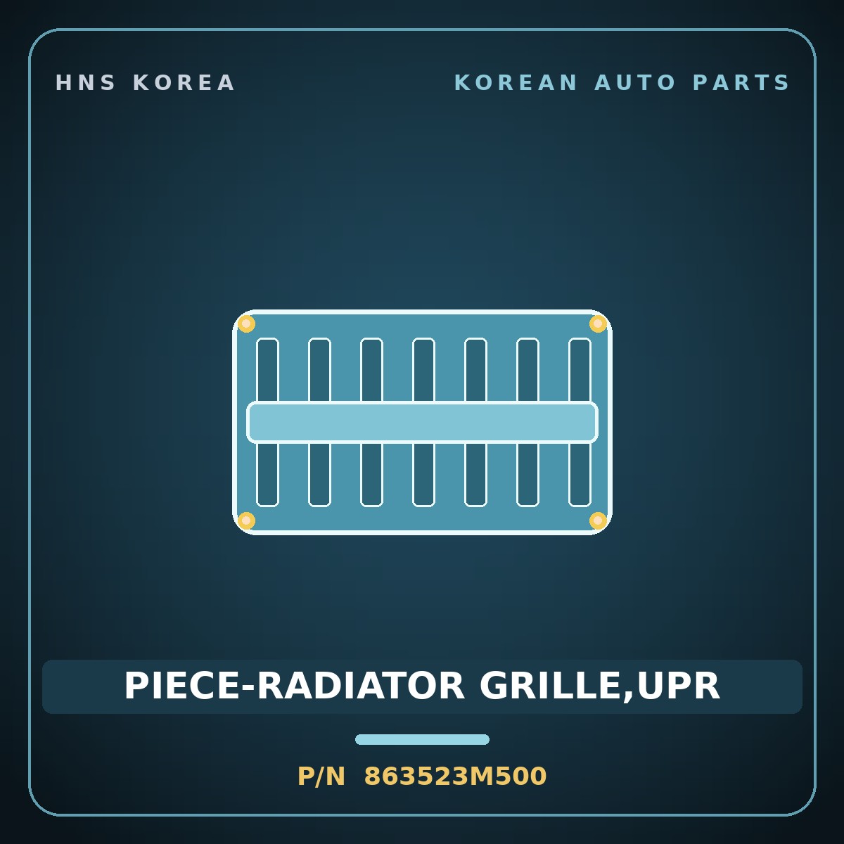 Genuine Mobis PIECE-RADIATOR GRILLE,UPR 863523M500 for Genesis 2007 HNS Parts Korea