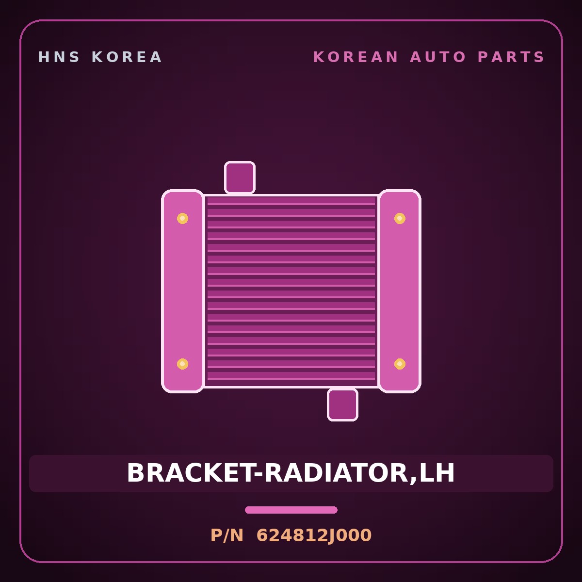 Genuine Mobis BRACKET-RADIATOR,LH 624812J000 for Mohave 2007 HNS Parts Korea