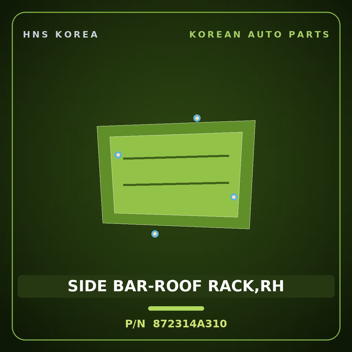 Genuine Mobis SIDE BAR-ROOF RACK,RH 872314A310 for Grand Starex 1997 HNS Parts Korea