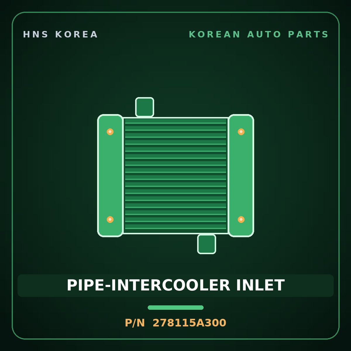 Genuine Mobis PIPE-INTERCOOLER INLET 278115A300 for County 1998 HNS Parts Korea