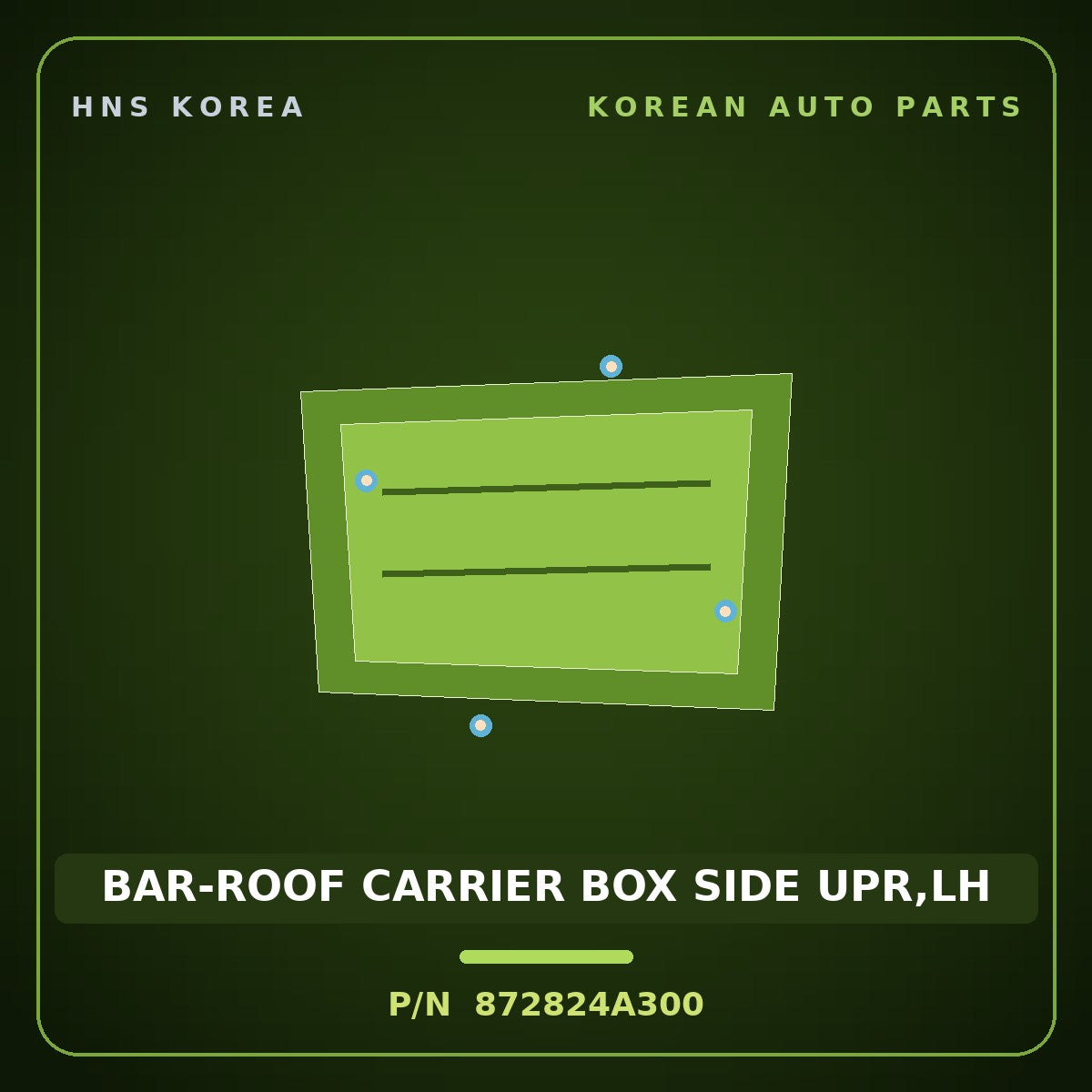 Genuine Mobis BAR-ROOF CARRIER BOX SIDE UPR,LH 872824A300 for Grand Starex 1997 HNS Parts Korea