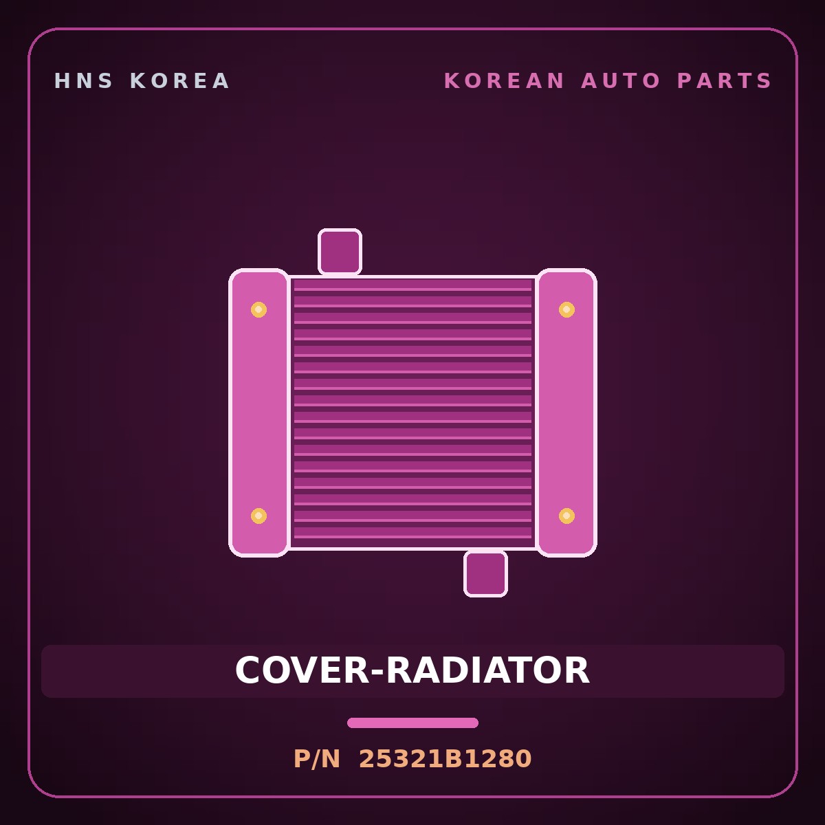 Genuine Mobis COVER-RADIATOR 25321B1280 for G80 2014 HNS Parts Korea
