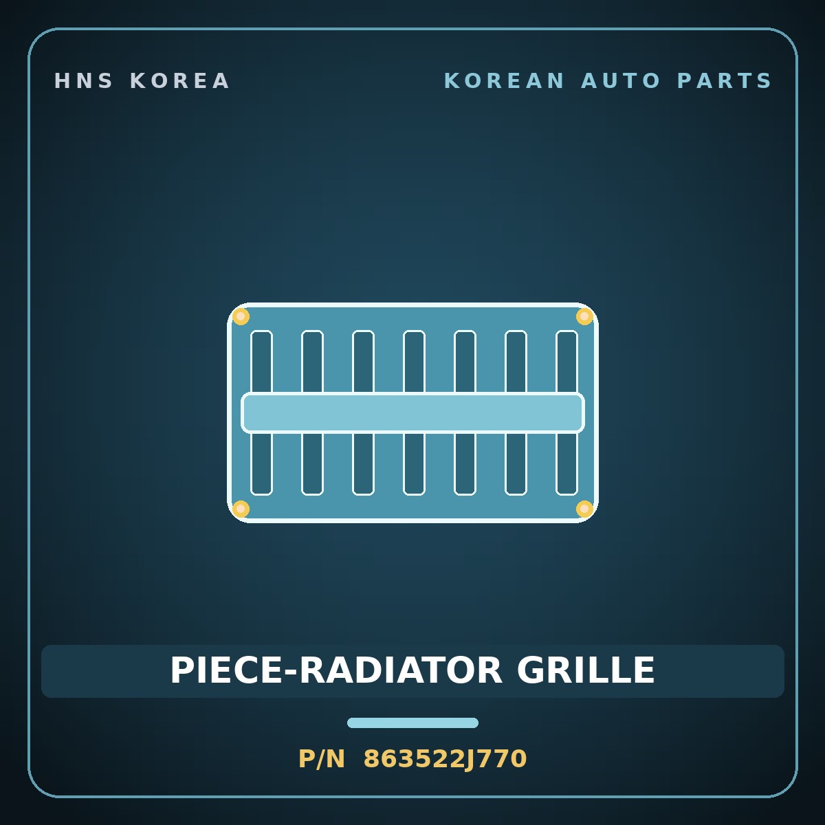 Genuine Mobis PIECE-RADIATOR GRILLE 863522J770 for Mohave 2016 HNS Parts Korea