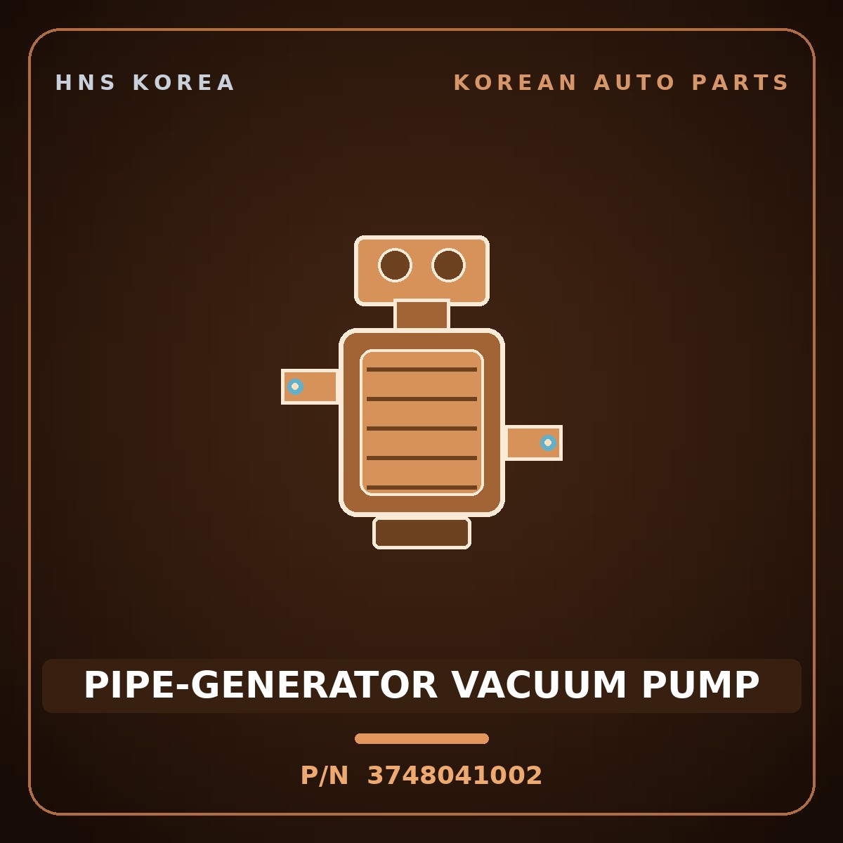 Genuine Mobis PIPE-GENERATOR VACUUM PUMP 3748041002 for County 1998 HNS Parts Korea
