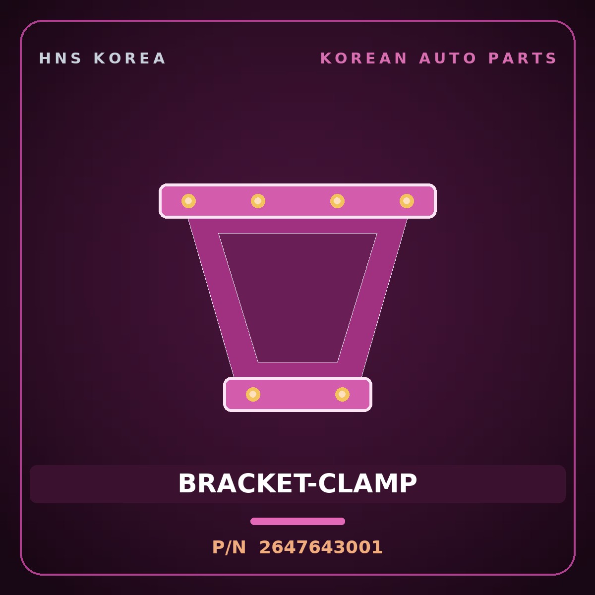 Genuine Mobis BRACKET-CLAMP 2647643001 for Grace 1995 HNS Parts Korea