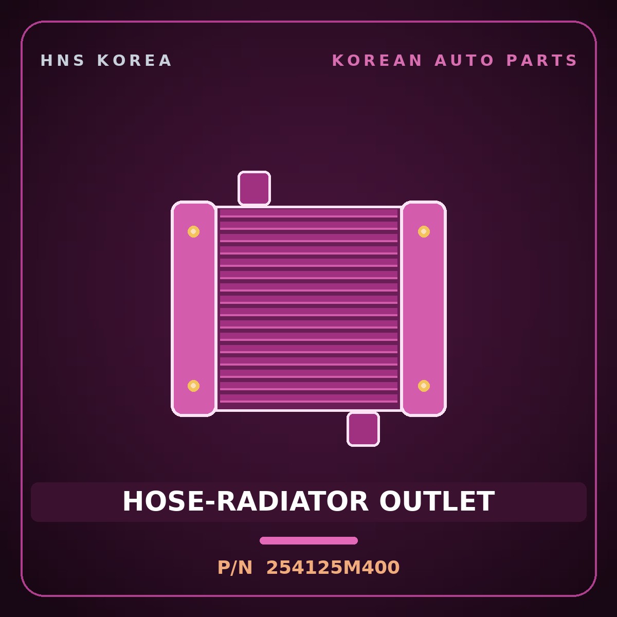 Genuine Mobis HOSE-RADIATOR OUTLET 254125M400 for Mighty 2015 HNS Parts Korea