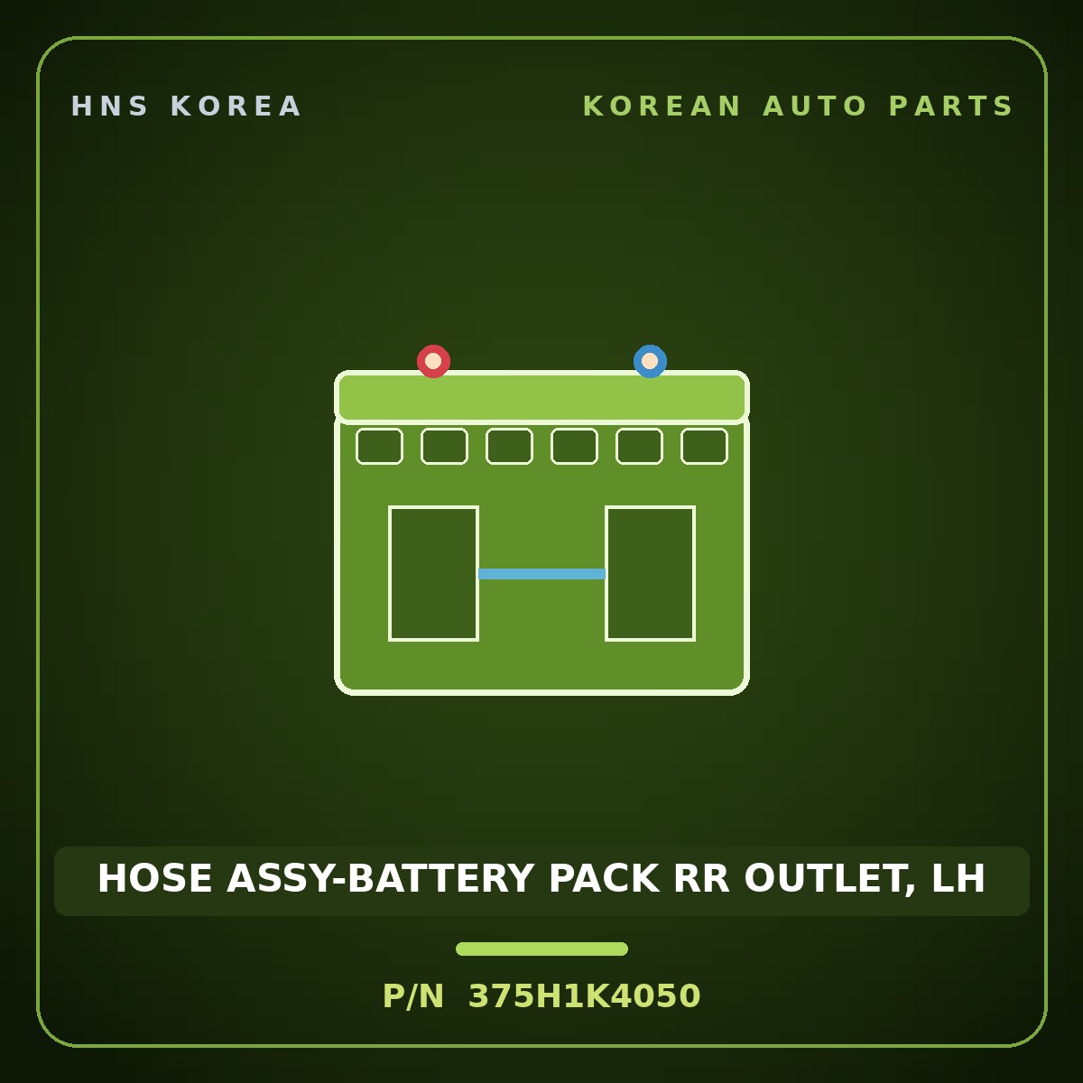 Genuine Mobis HOSE ASSY-BATTERY PACK RR OUTLET, LH 375H1K4050 for Elec City 2008 HNS Parts Korea
