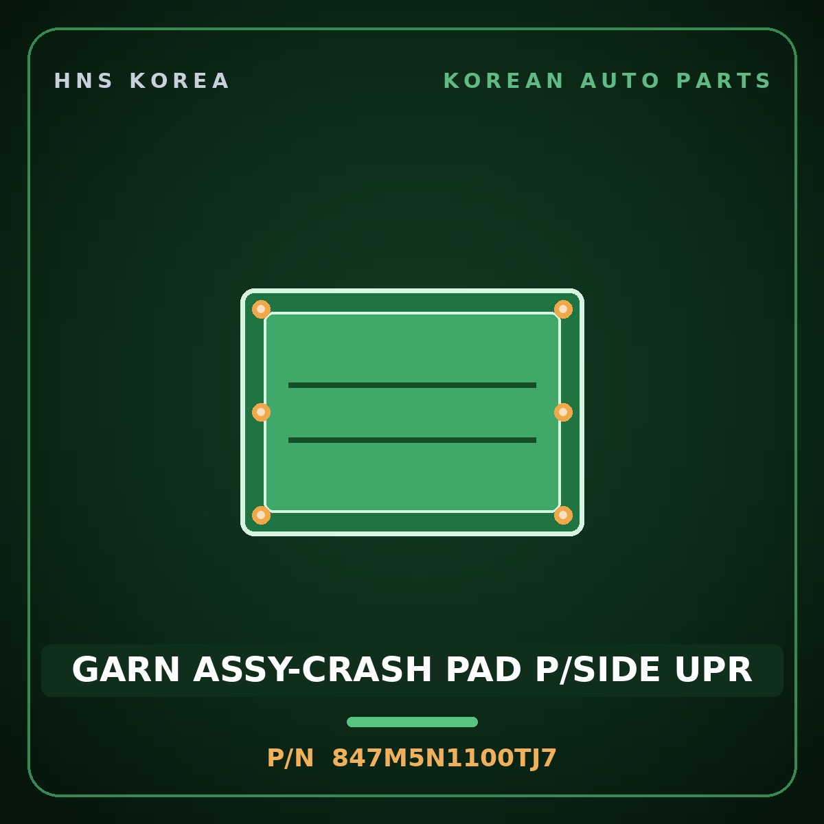 Genuine Mobis GARN ASSY-CRASH PAD P/SIDE UPR 847M5N1100TJ7 for Grandeur 2023 HNS Parts Korea