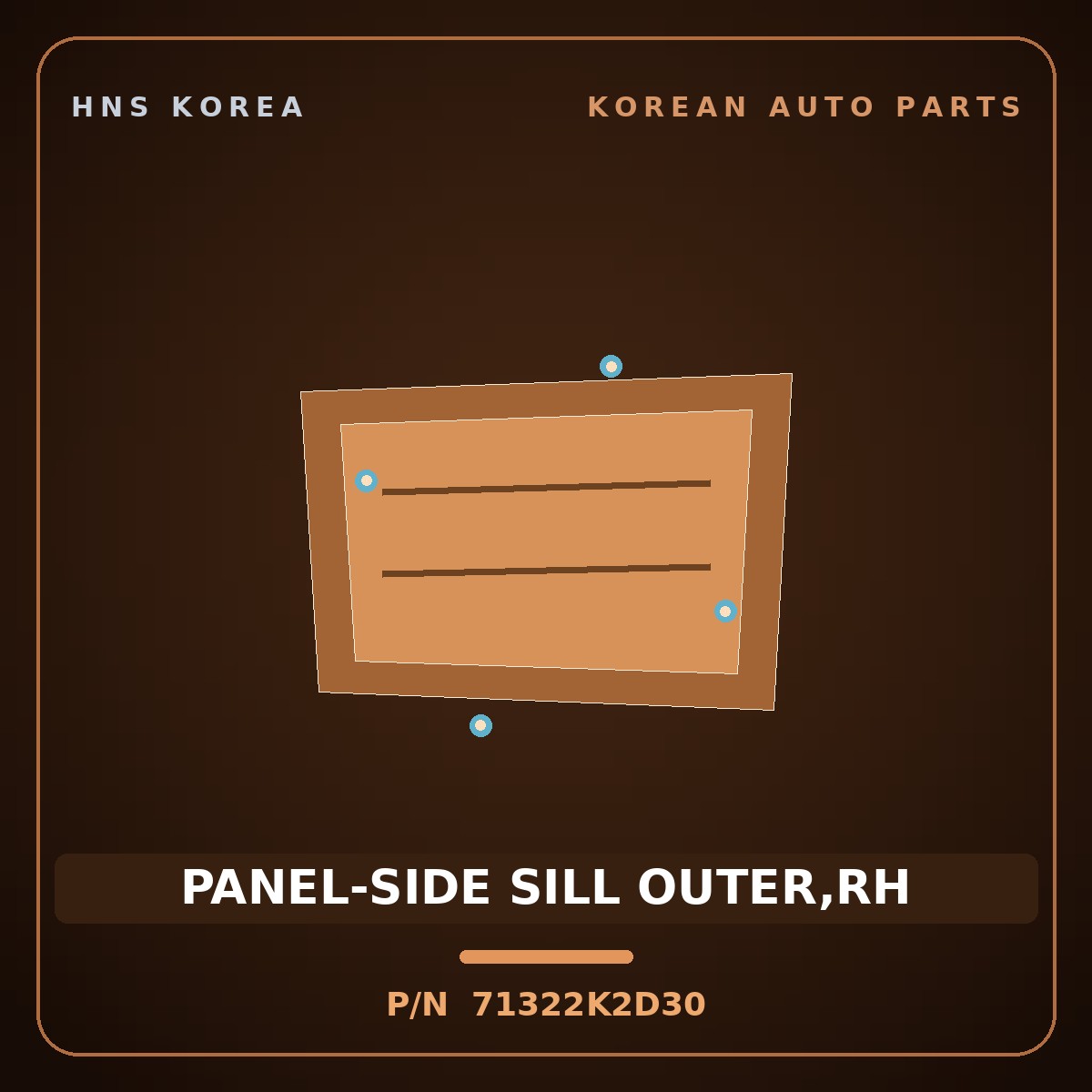 Genuine Mobis PANEL-SIDE SILL OUTER,RH 71322K2D30 for Venue 2019 HNS Parts Korea