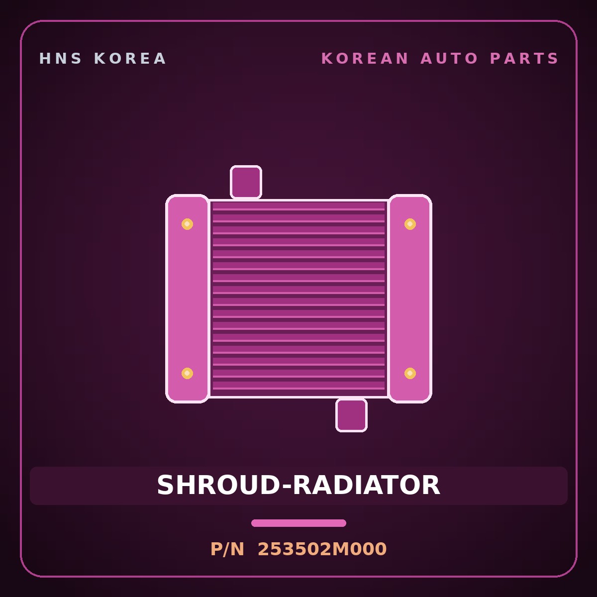 Genuine Mobis SHROUD-RADIATOR 253502M000 for Genesis Coupe 2008 HNS Parts Korea