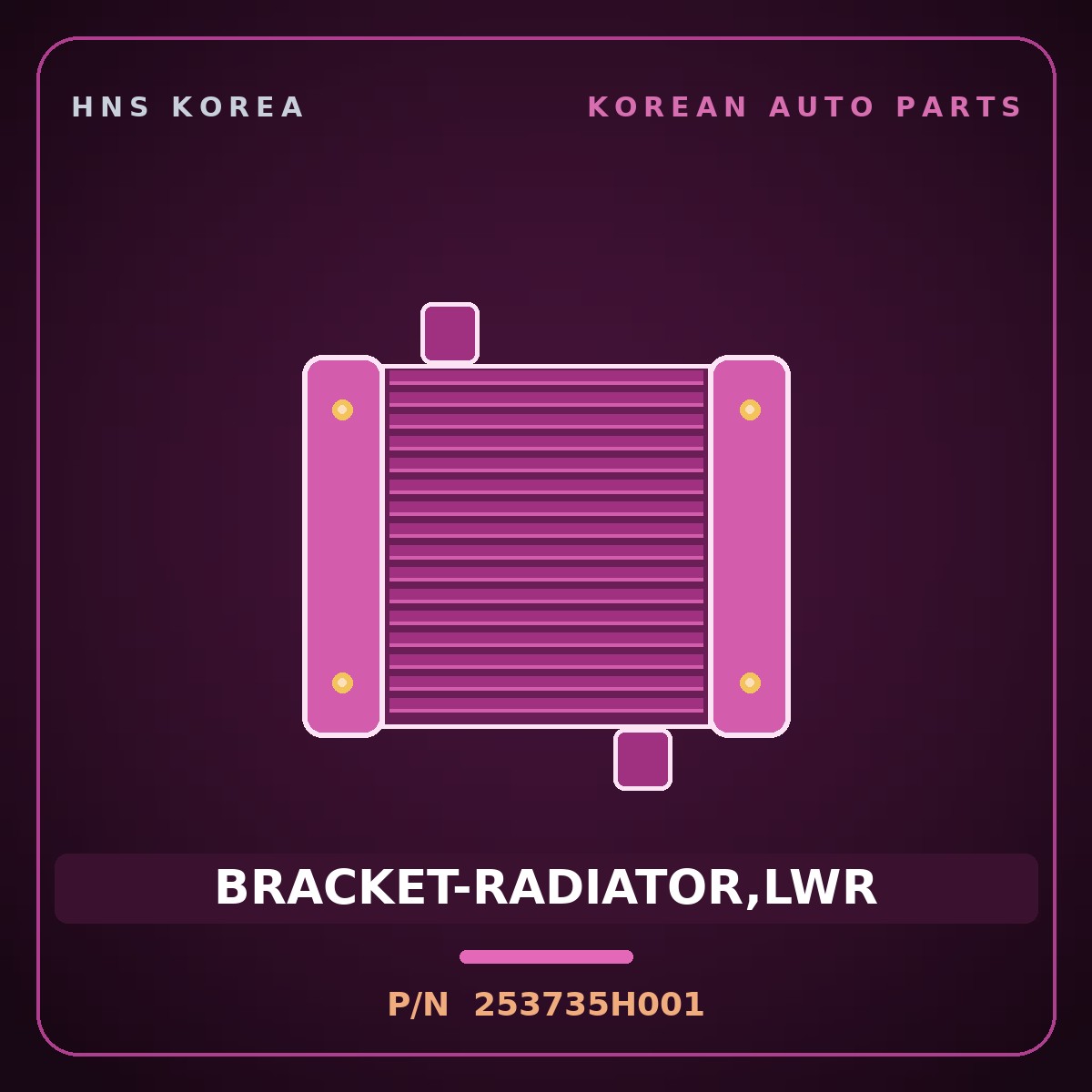 Genuine Mobis BRACKET-RADIATOR,LWR 253735H001 for Mighty 1998 HNS Parts Korea