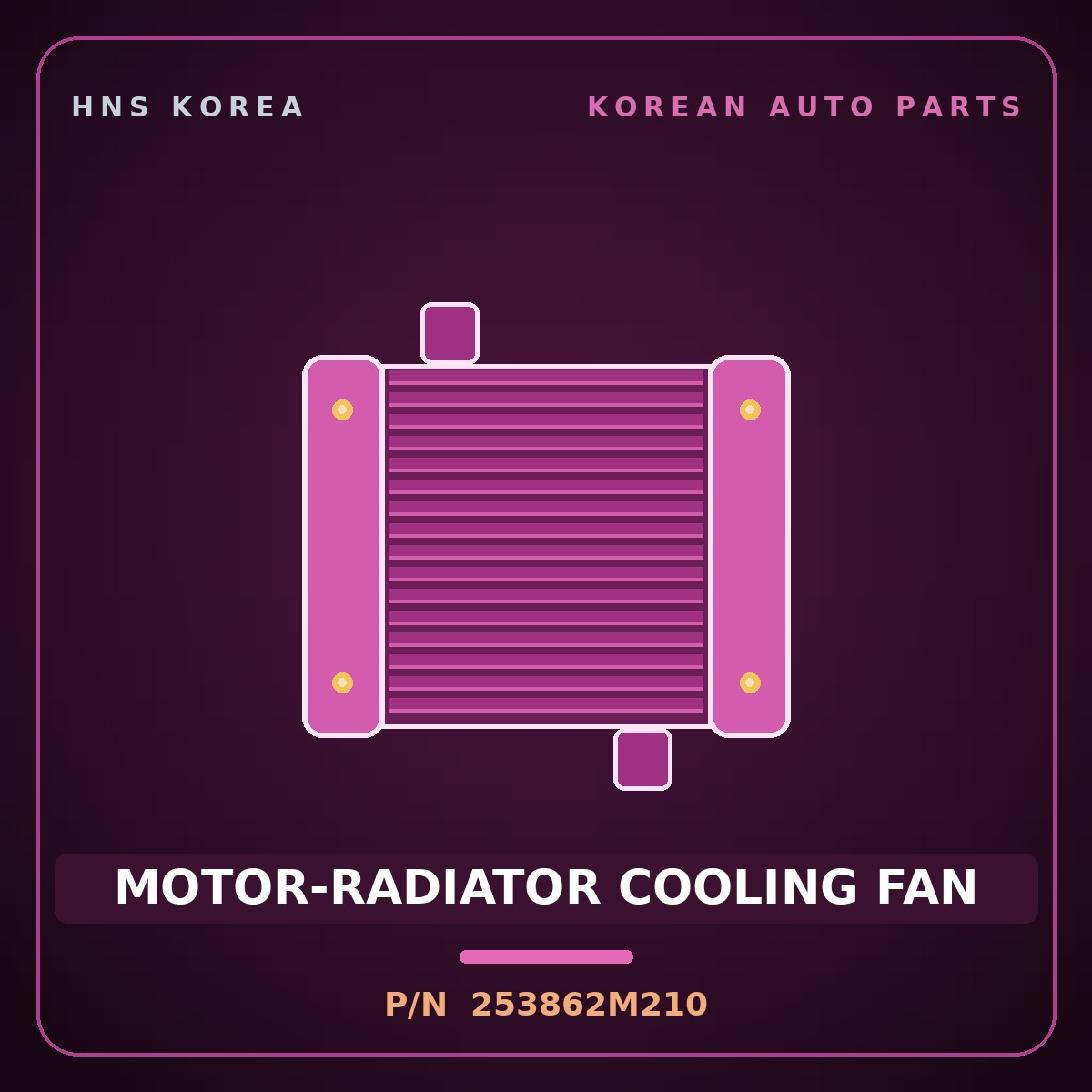 Genuine Mobis MOTOR-RADIATOR COOLING FAN 253862M210 for Genesis Coupe 2008 HNS Parts Korea