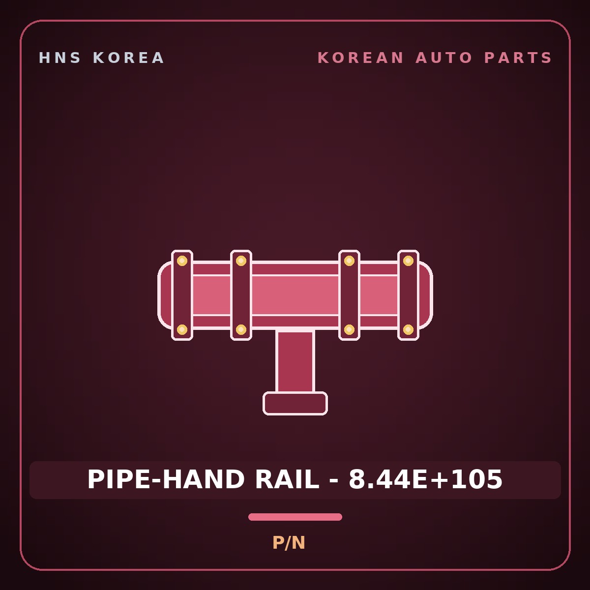 Genuine Mobis PIPE-HAND RAIL - 8.44E+105  for Global 900 2003 HNS Parts Korea