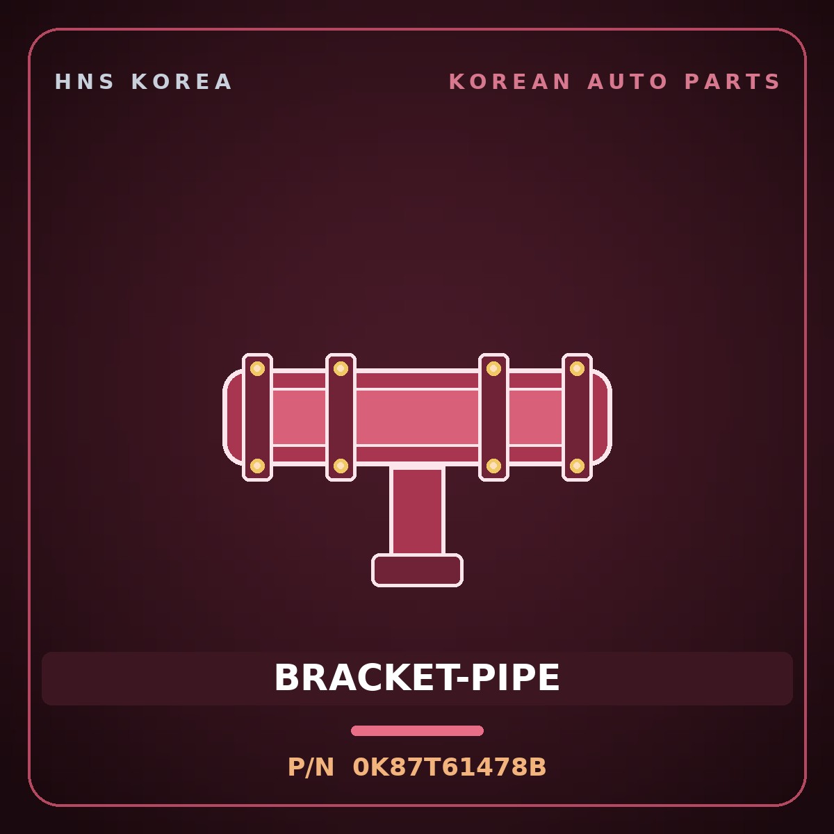 Genuine Mobis BRACKET-PIPE 0K87T61478B for Rhino 1995 HNS Parts Korea