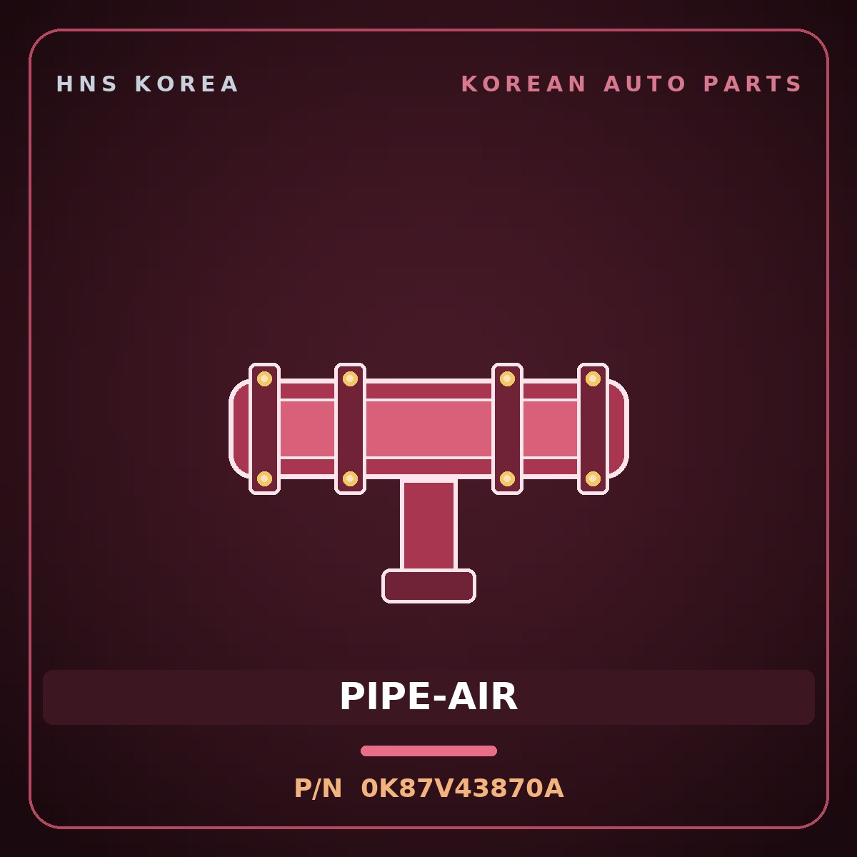 Genuine Mobis PIPE-AIR 0K87V43870A for Rhino 1995 HNS Parts Korea