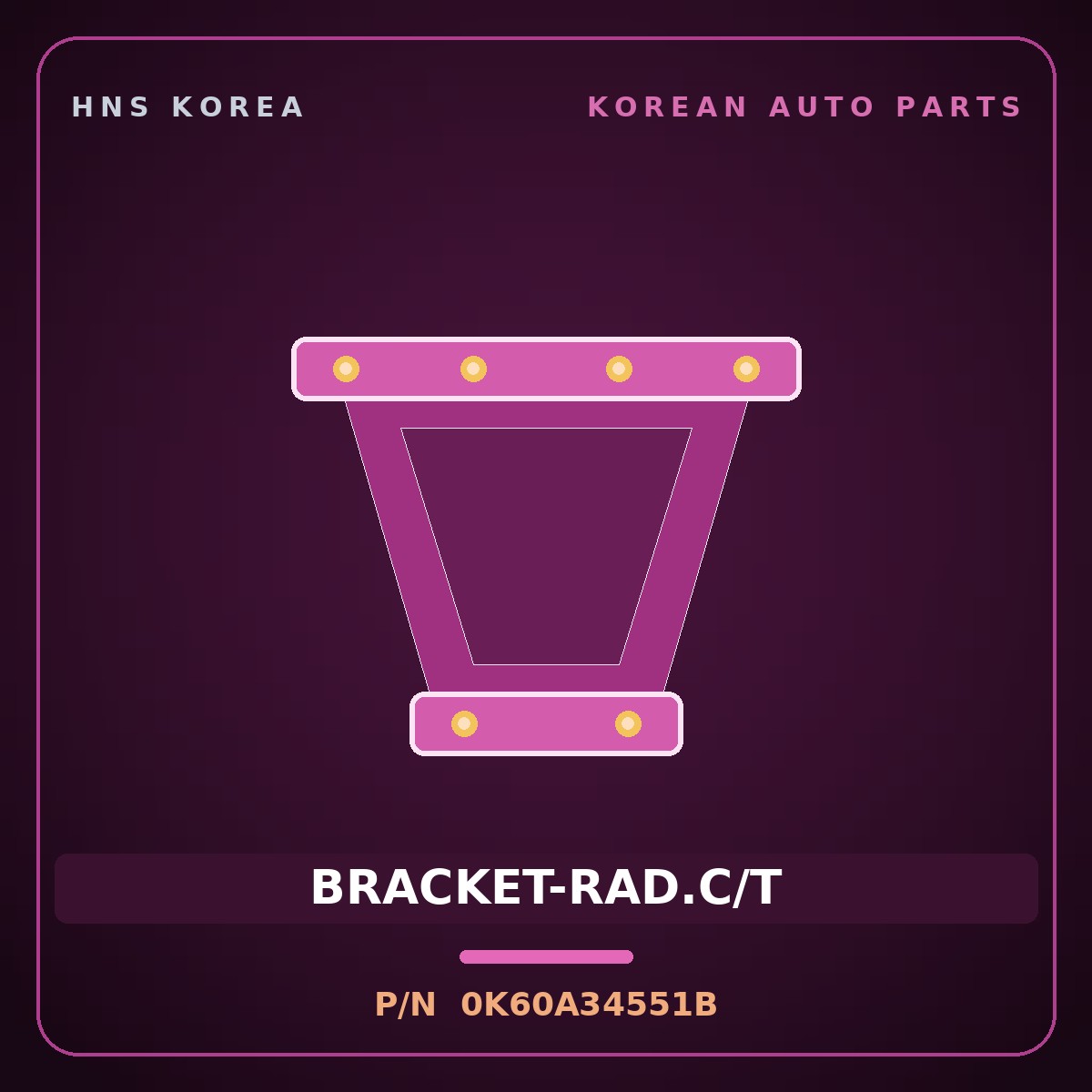 Genuine Mobis BRACKET-RAD.C/T 0K60A34551B for Bongo 1997 HNS Parts Korea