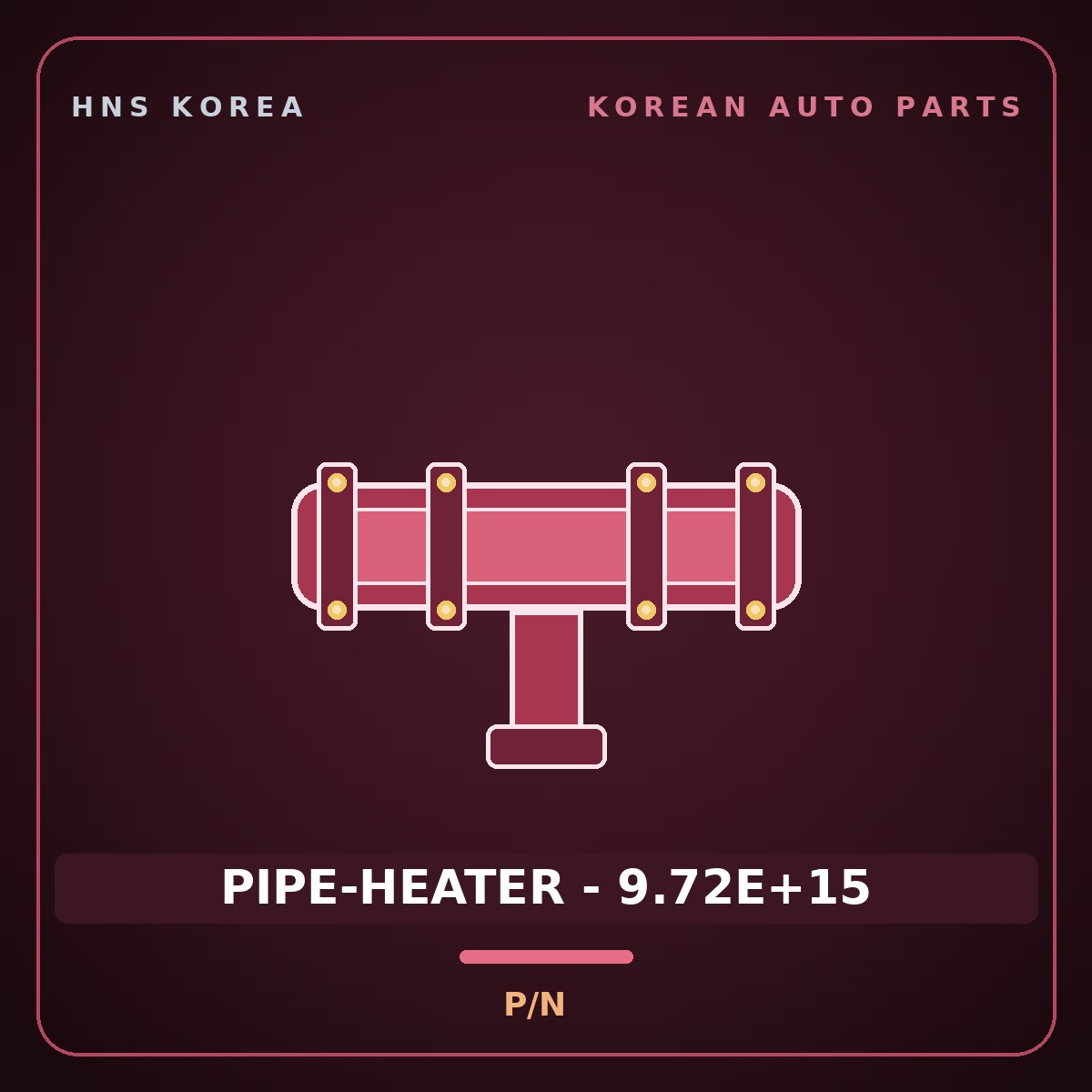 Genuine Mobis PIPE-HEATER - 9.72E+15  for Global 900 2003 HNS Parts Korea