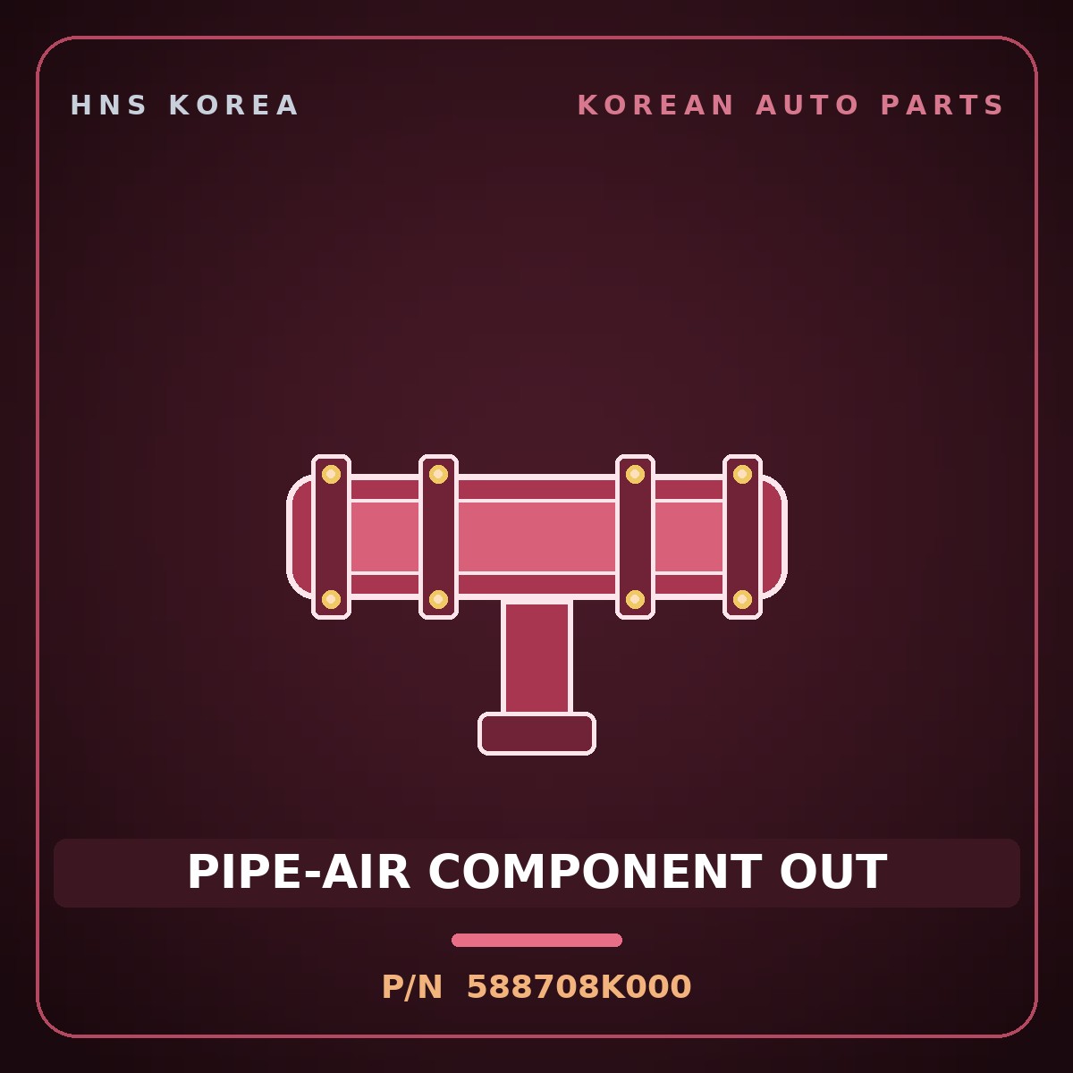 Genuine Mobis PIPE-AIR COMPONENT OUT 588708K000 for Aero City 2008 HNS Parts Korea